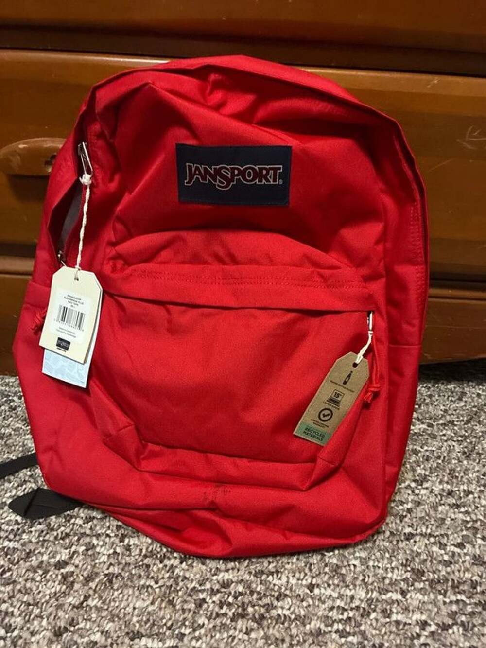 Nwt red jansport backpack school 26l super break plus